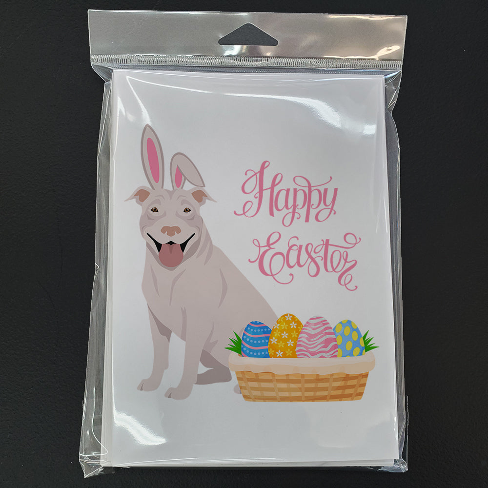 White Pit Bull Terrier Easter Greeting Cards and Envelopes Pack of 8 - the-store.com