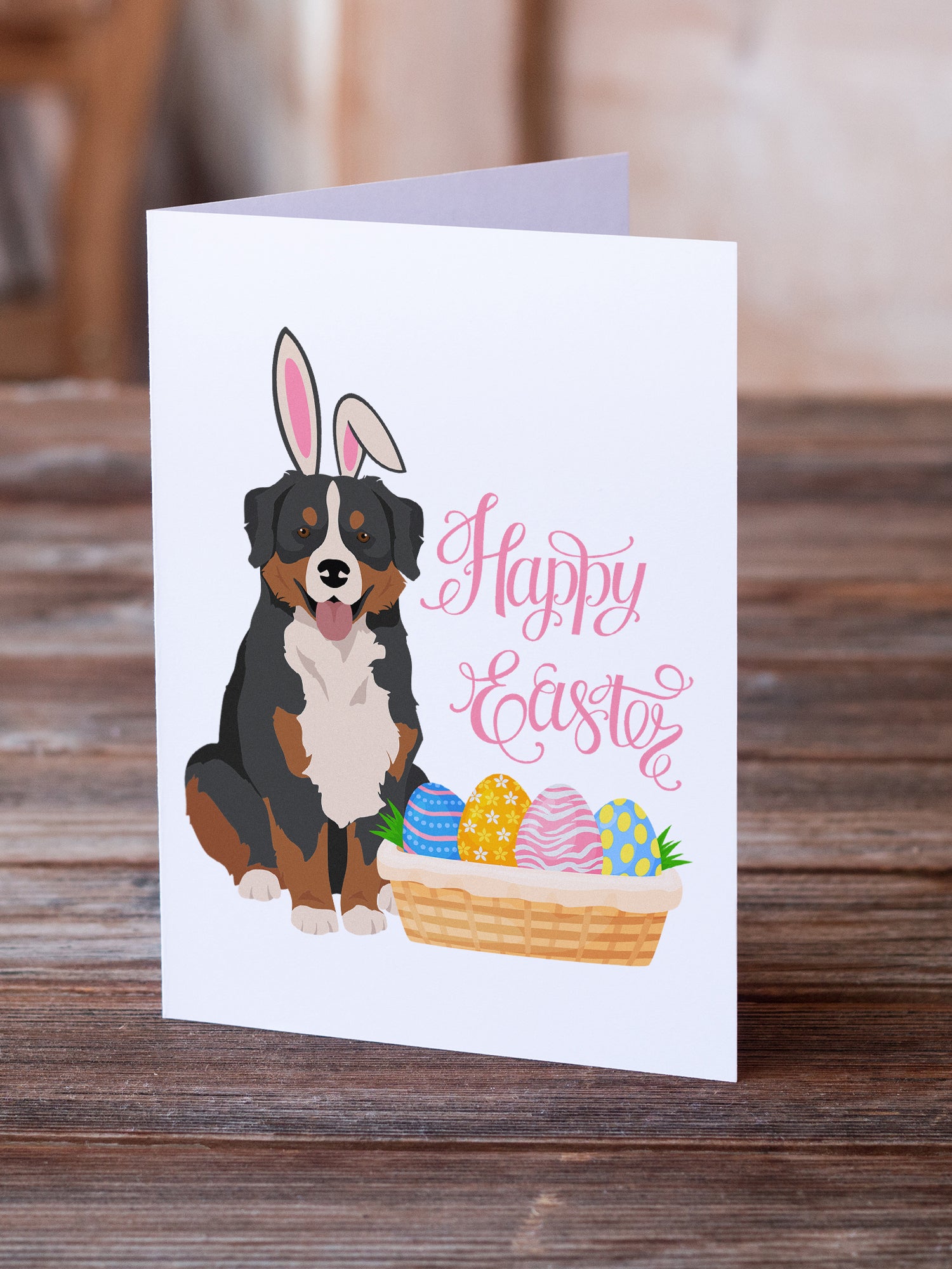 Bernese Mountain Dog Easter Greeting Cards and Envelopes Pack of 8 - the-store.com