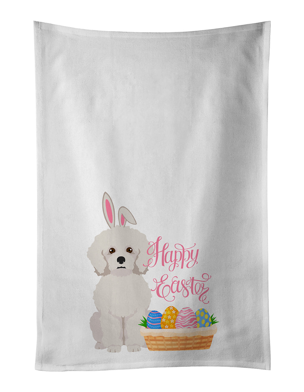 Buy this Bichon Frise Easter White Kitchen Towel Set of 2 Dish Towels