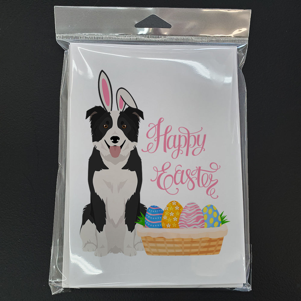 Black and White Border Collie Easter Greeting Cards and Envelopes Pack of 8 - the-store.com