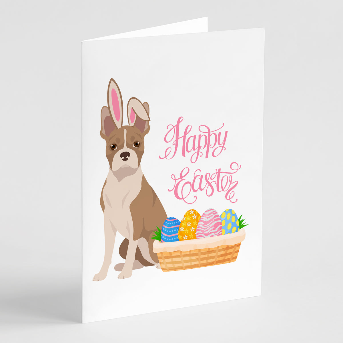 Buy this Fawn Boston Terrier Easter Greeting Cards and Envelopes Pack of 8
