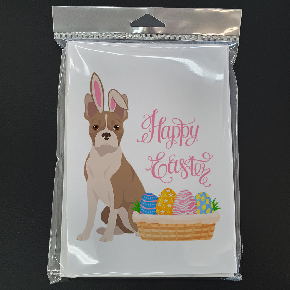Fawn Boston Terrier Easter Greeting Cards and Envelopes Pack of 8 - the-store.com