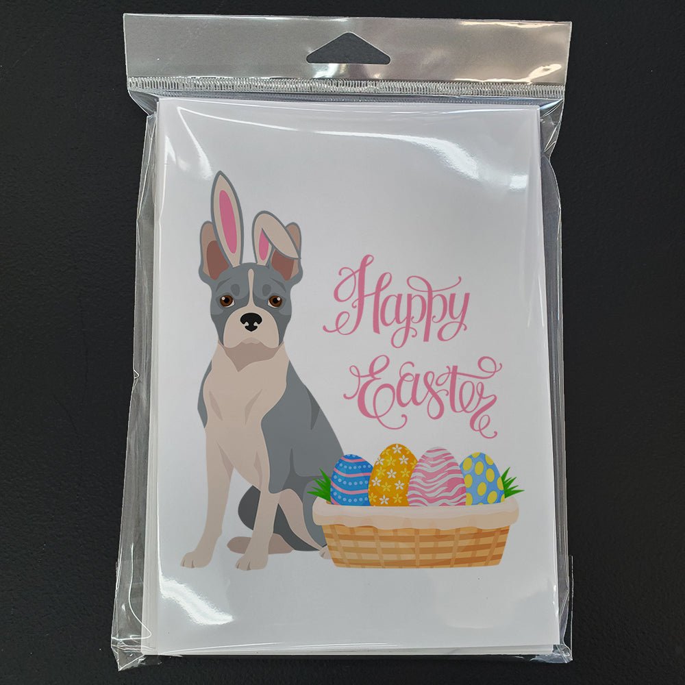 Blue Boston Terrier Easter Greeting Cards and Envelopes Pack of 8 - the-store.com