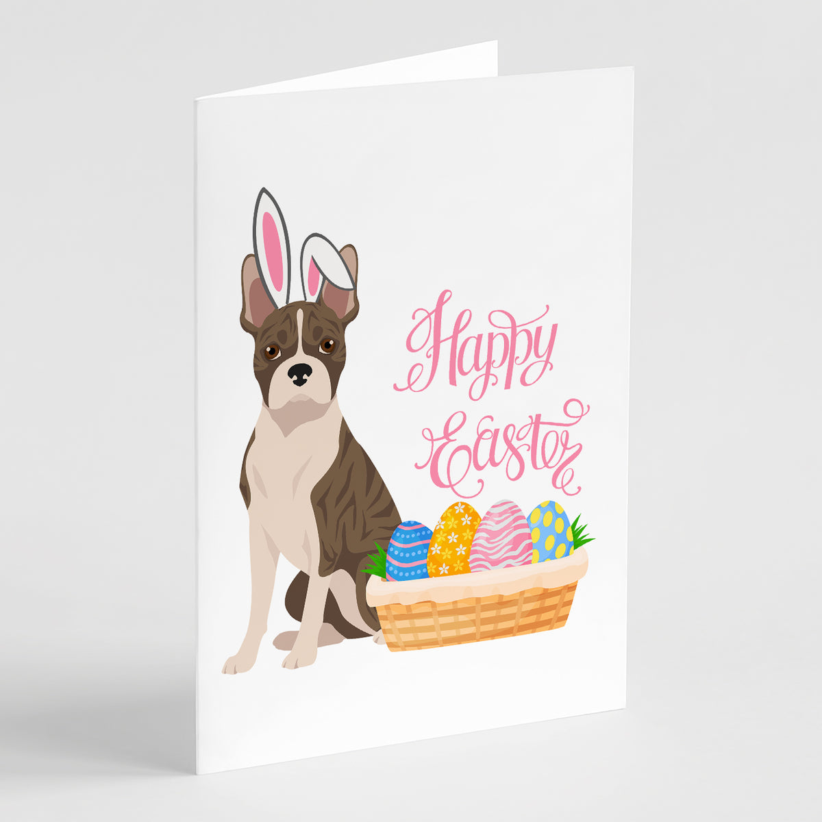 Buy this Brindle Boston Terrier Easter Greeting Cards and Envelopes Pack of 8