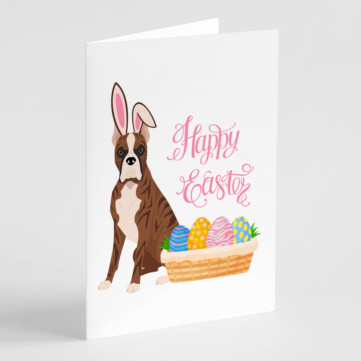 Buy this Red Brindle Boxer Easter Greeting Cards and Envelopes Pack of 8