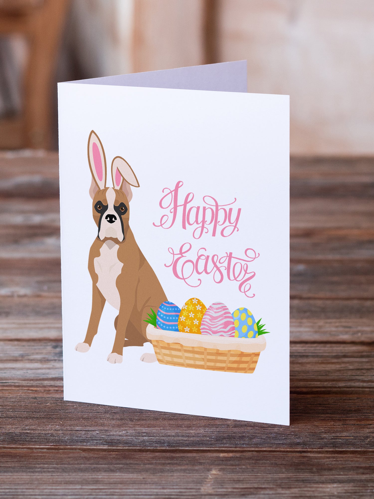Fawn Boxer Easter Greeting Cards and Envelopes Pack of 8 - the-store.com