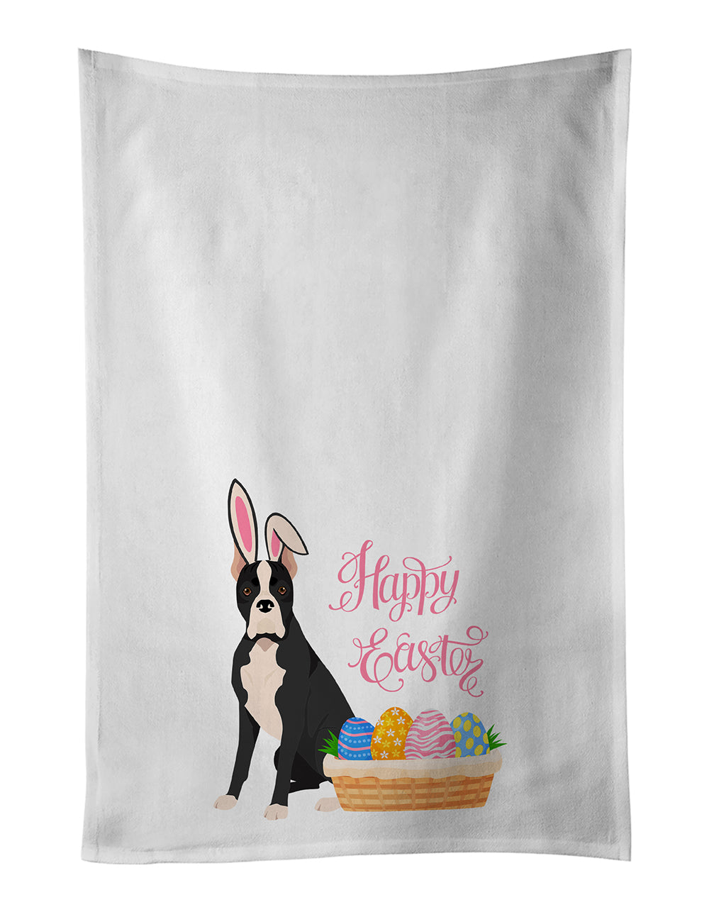 Buy this Black Boxer Easter White Kitchen Towel Set of 2 Dish Towels