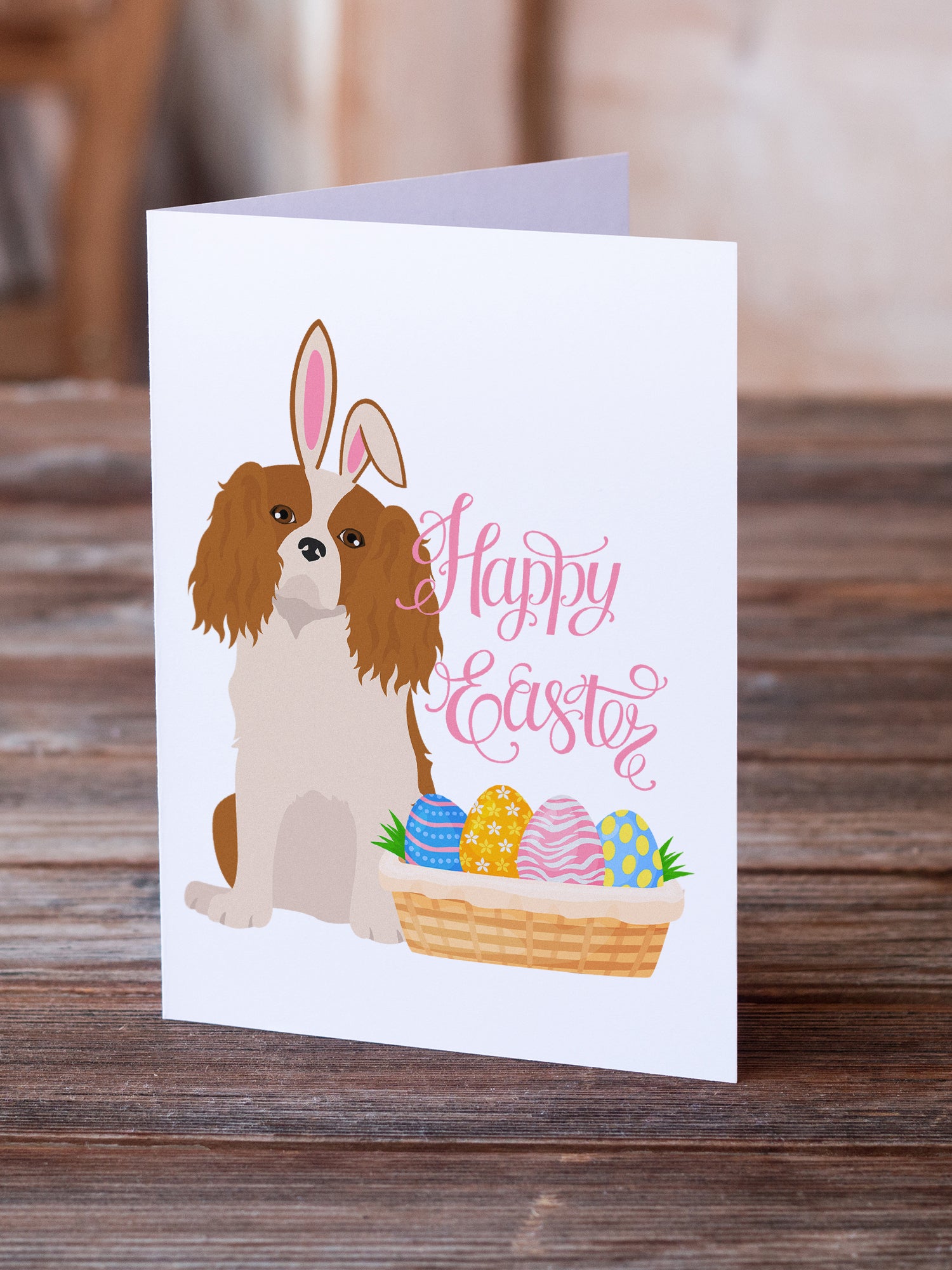 Buy this Blenheim Cavalier Spaniel Easter Greeting Cards and Envelopes Pack of 8