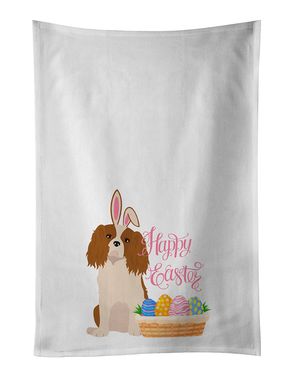 Buy this Blenheim Cavalier Spaniel Easter White Kitchen Towel Set of 2 Dish Towels