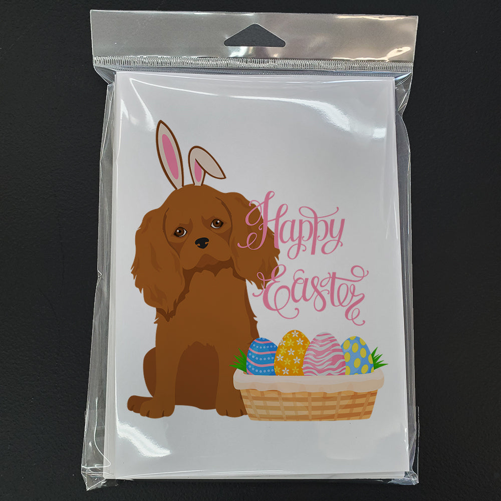 Ruby Cavalier Spaniel Easter Greeting Cards and Envelopes Pack of 8 - the-store.com