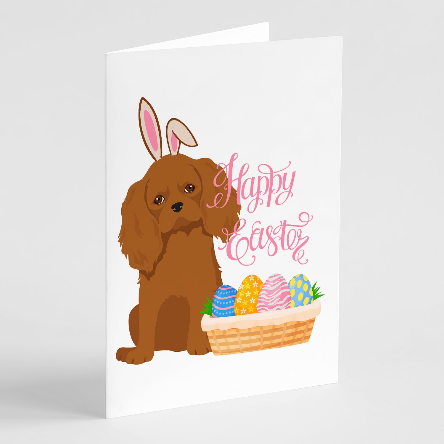 Buy this Ruby Cavalier Spaniel Easter Greeting Cards and Envelopes Pack of 8