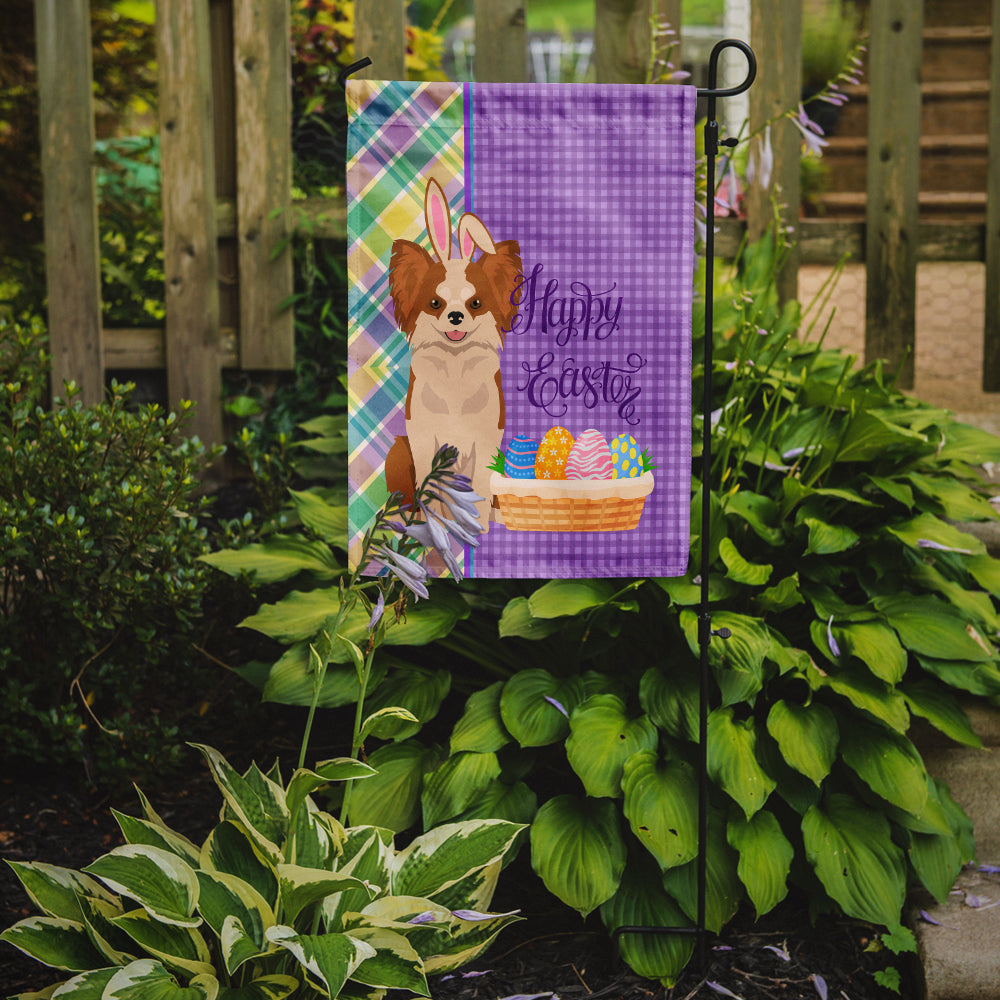 Longhaired Red and White Chihuahua Easter Flag Garden Size  the-store.com.