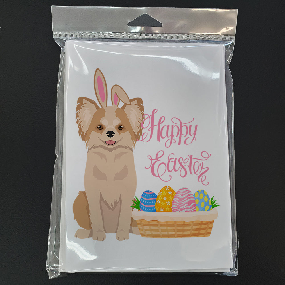 Longhaired Gold and White Chihuahua Easter Greeting Cards and Envelopes Pack of 8 - the-store.com