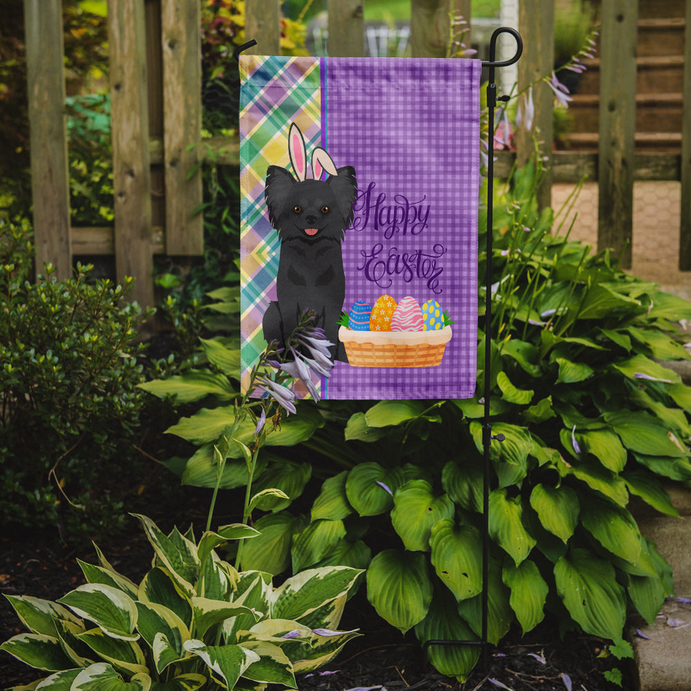 Longhaired Black Chihuahua Easter Flag Garden Size  the-store.com.