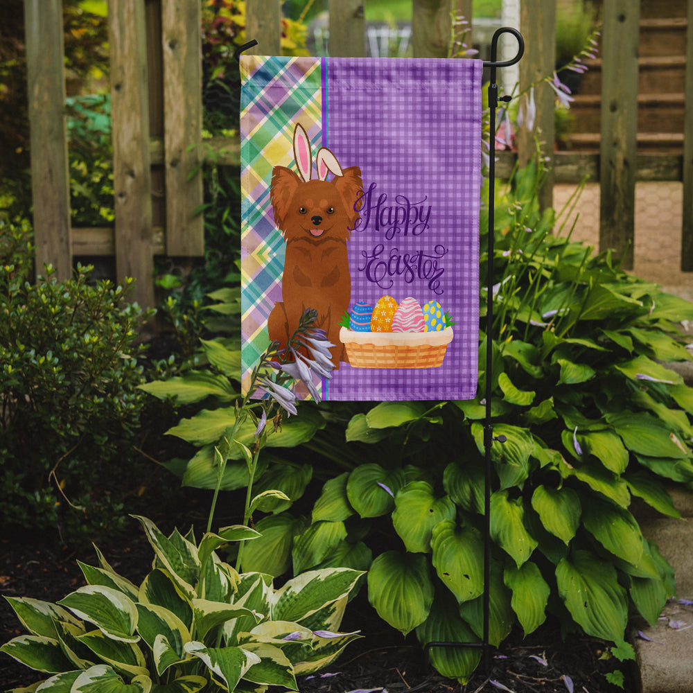 Longhaired Red Chihuahua Easter Flag Garden Size  the-store.com.