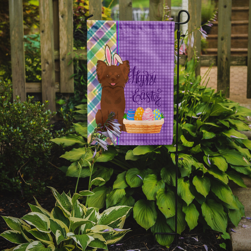 Longhaired Chocolate Chihuahua Easter Flag Garden Size  the-store.com.