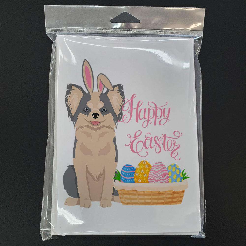 Longhaired Blue and White Chihuahua Easter Greeting Cards and Envelopes Pack of 8 - the-store.com