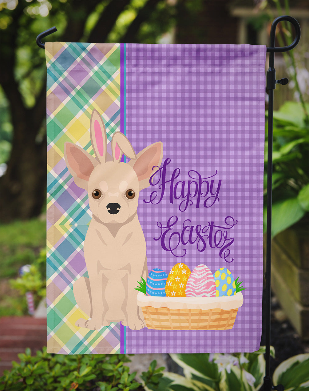 Fawn Chihuahua Easter Flag Garden Size  the-store.com.