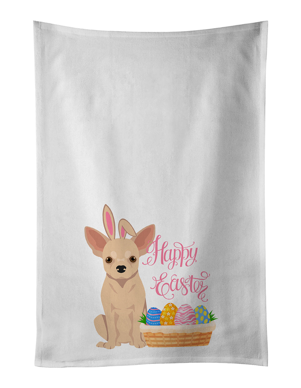 Buy this Fawn Chihuahua Easter White Kitchen Towel Set of 2 Dish Towels