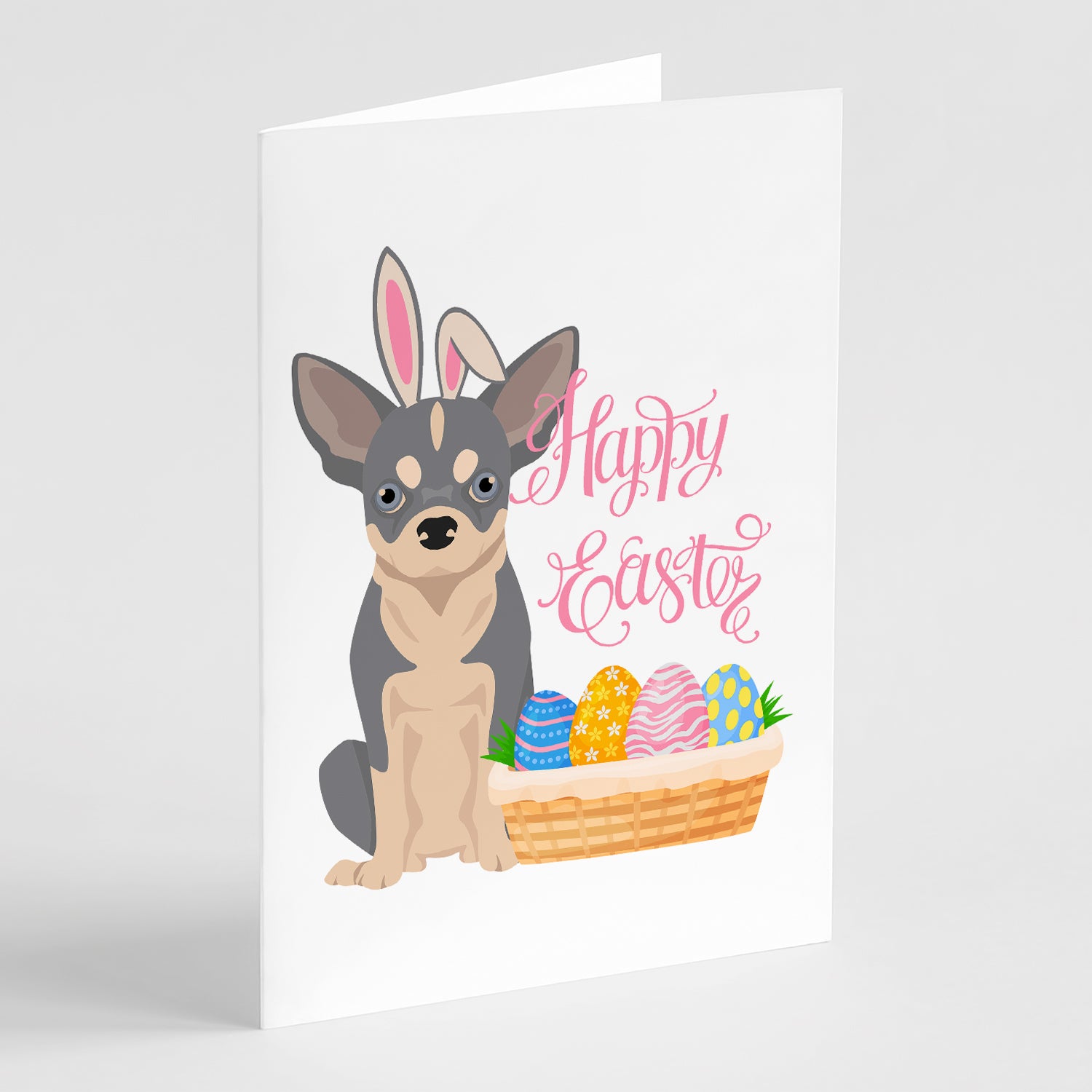 Buy this Blue and White Chihuahua Easter Greeting Cards and Envelopes Pack of 8