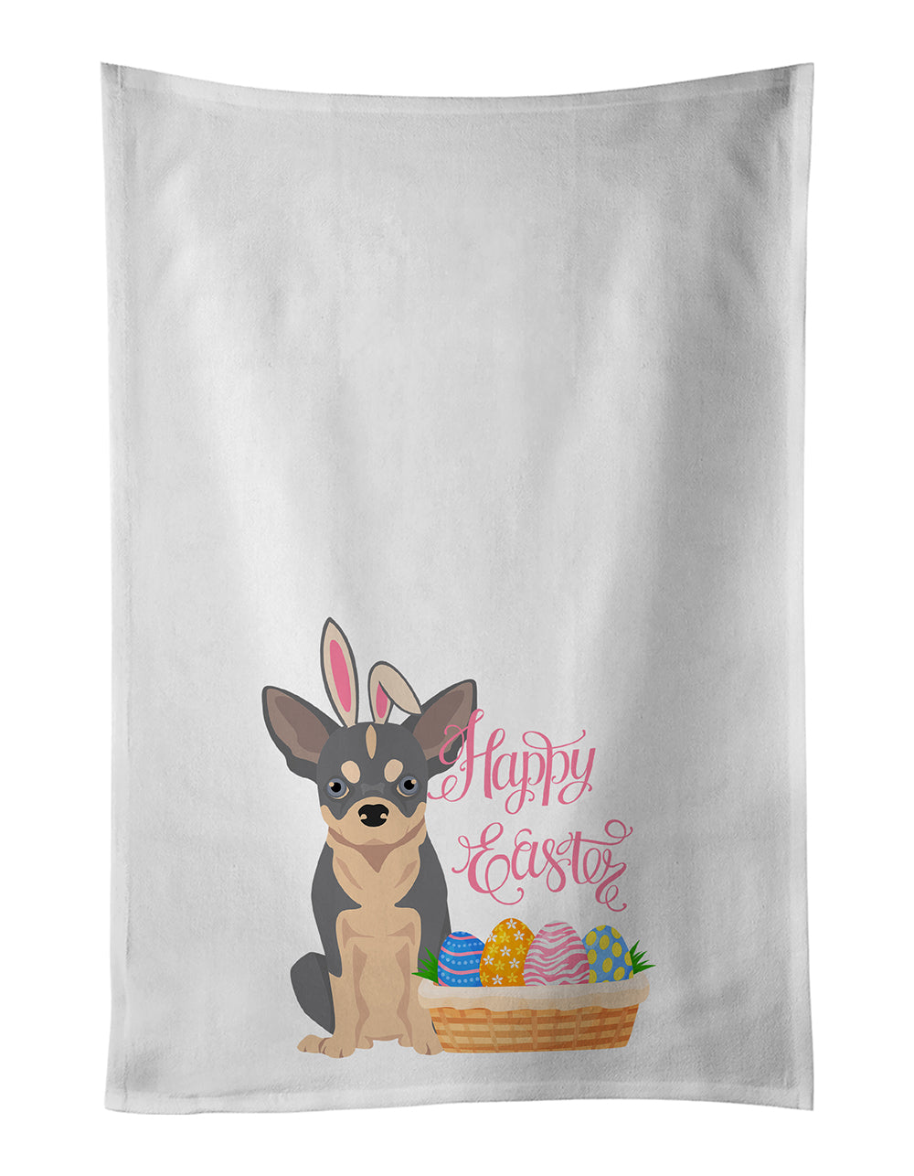 Buy this Blue and White Chihuahua Easter White Kitchen Towel Set of 2 Dish Towels