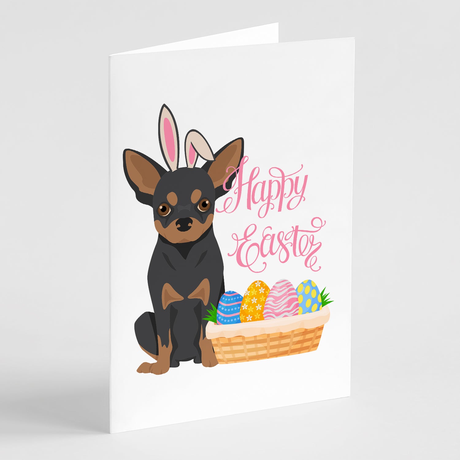 Buy this Black and Tan Chihuahua Easter Greeting Cards and Envelopes Pack of 8