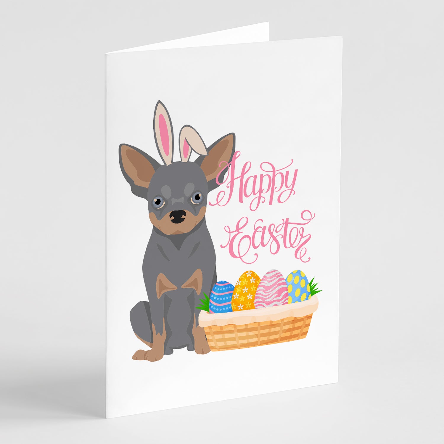 Buy this Blue and Tan Chihuahua Easter Greeting Cards and Envelopes Pack of 8