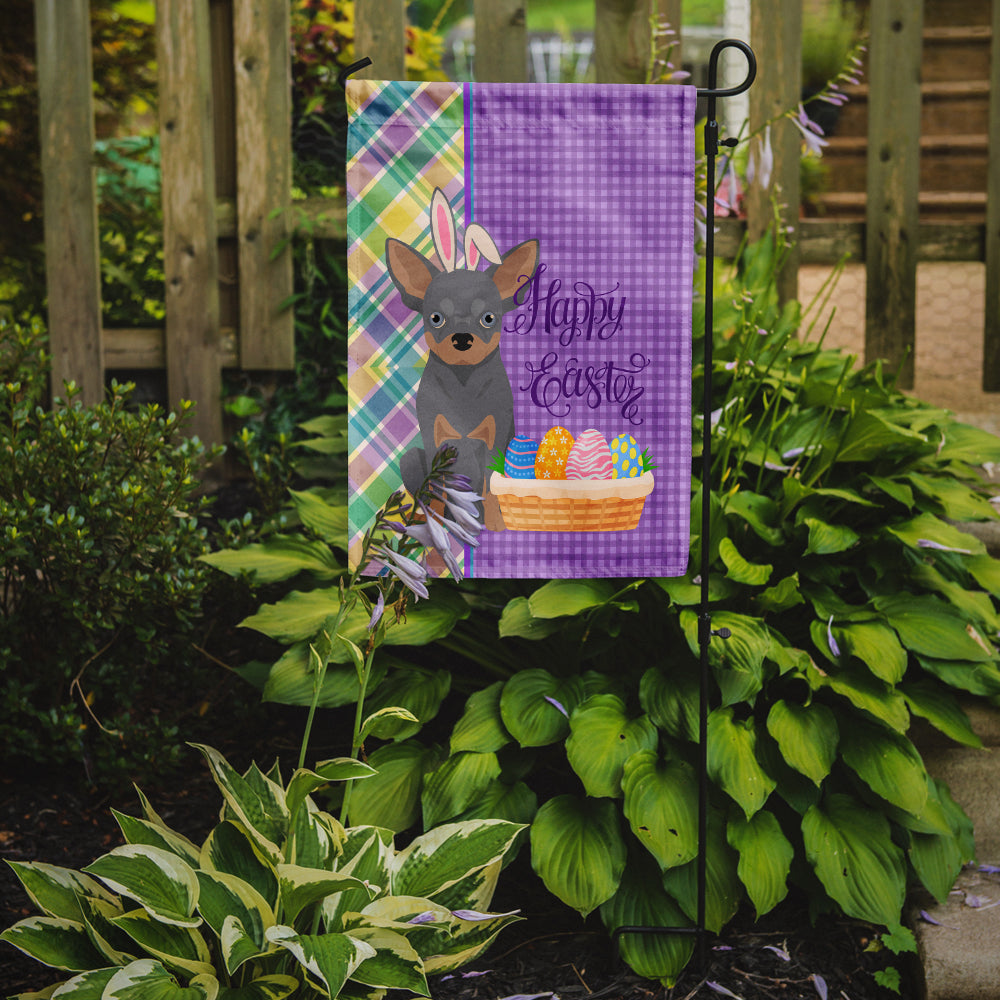 Blue and Tan Chihuahua Easter Flag Garden Size