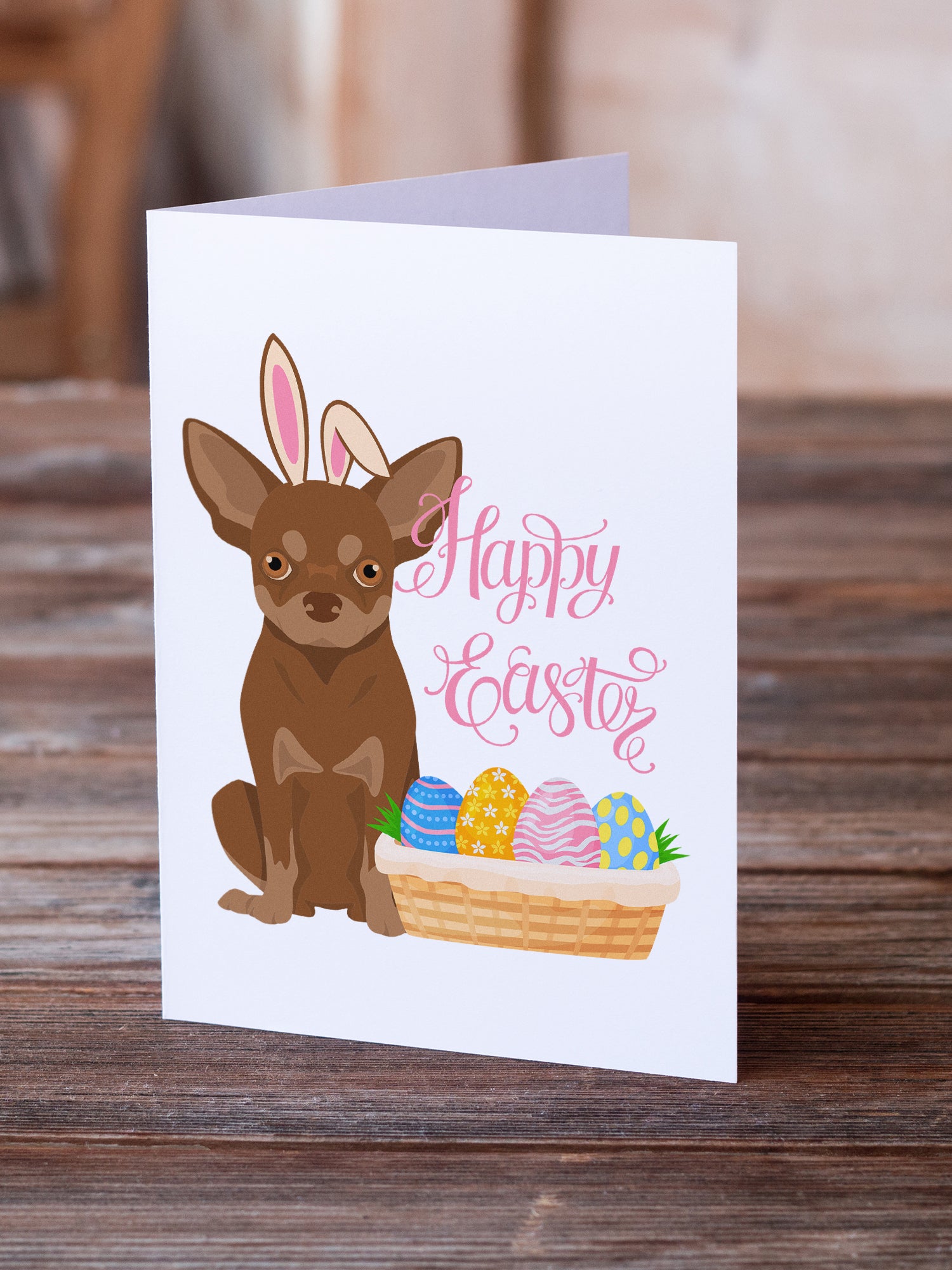 Buy this Chocolate and Tan Chihuahua Easter Greeting Cards and Envelopes Pack of 8