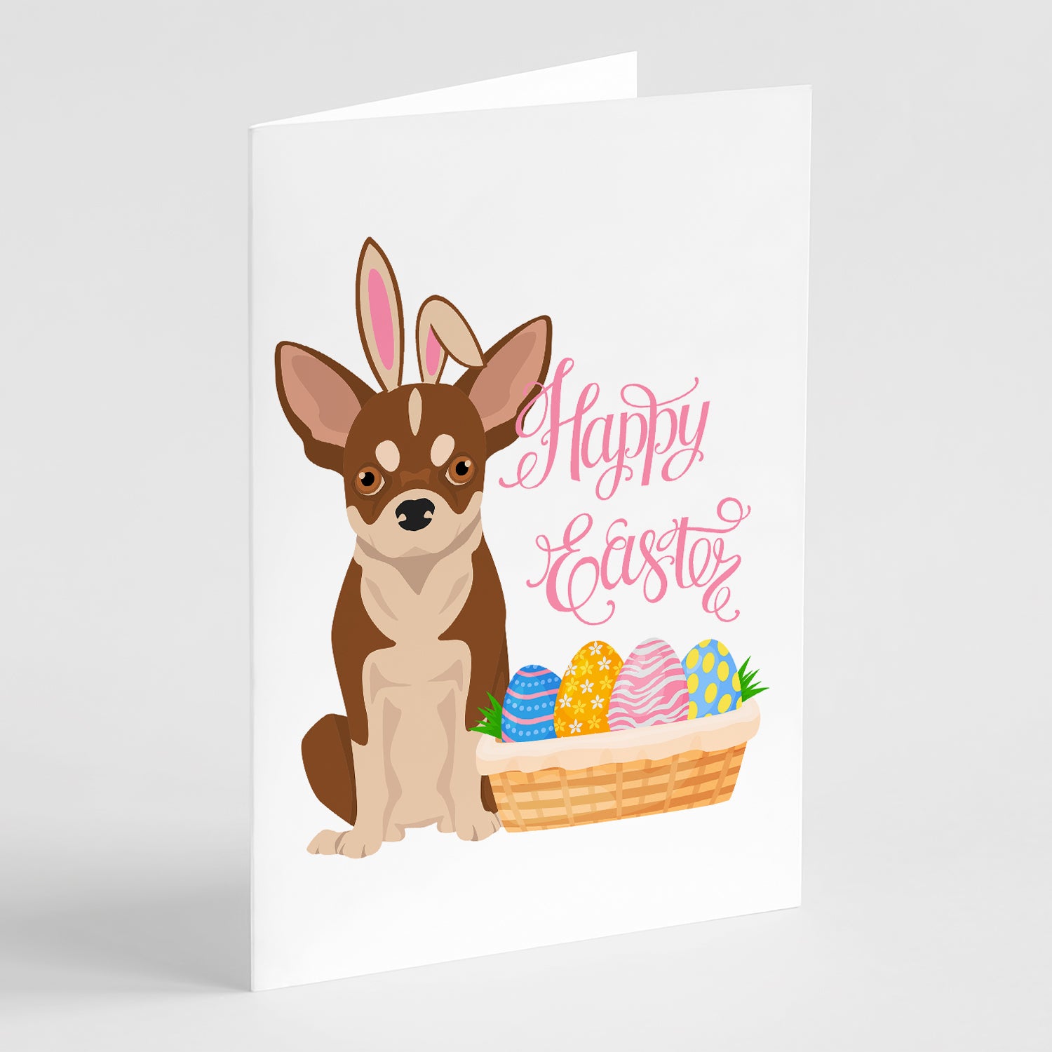 Buy this Red and White Chihuahua Easter Greeting Cards and Envelopes Pack of 8
