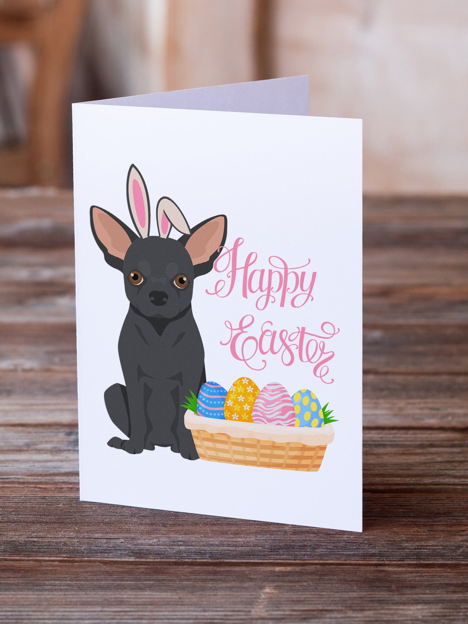 Buy this Black Chihuahua Easter Greeting Cards and Envelopes Pack of 8