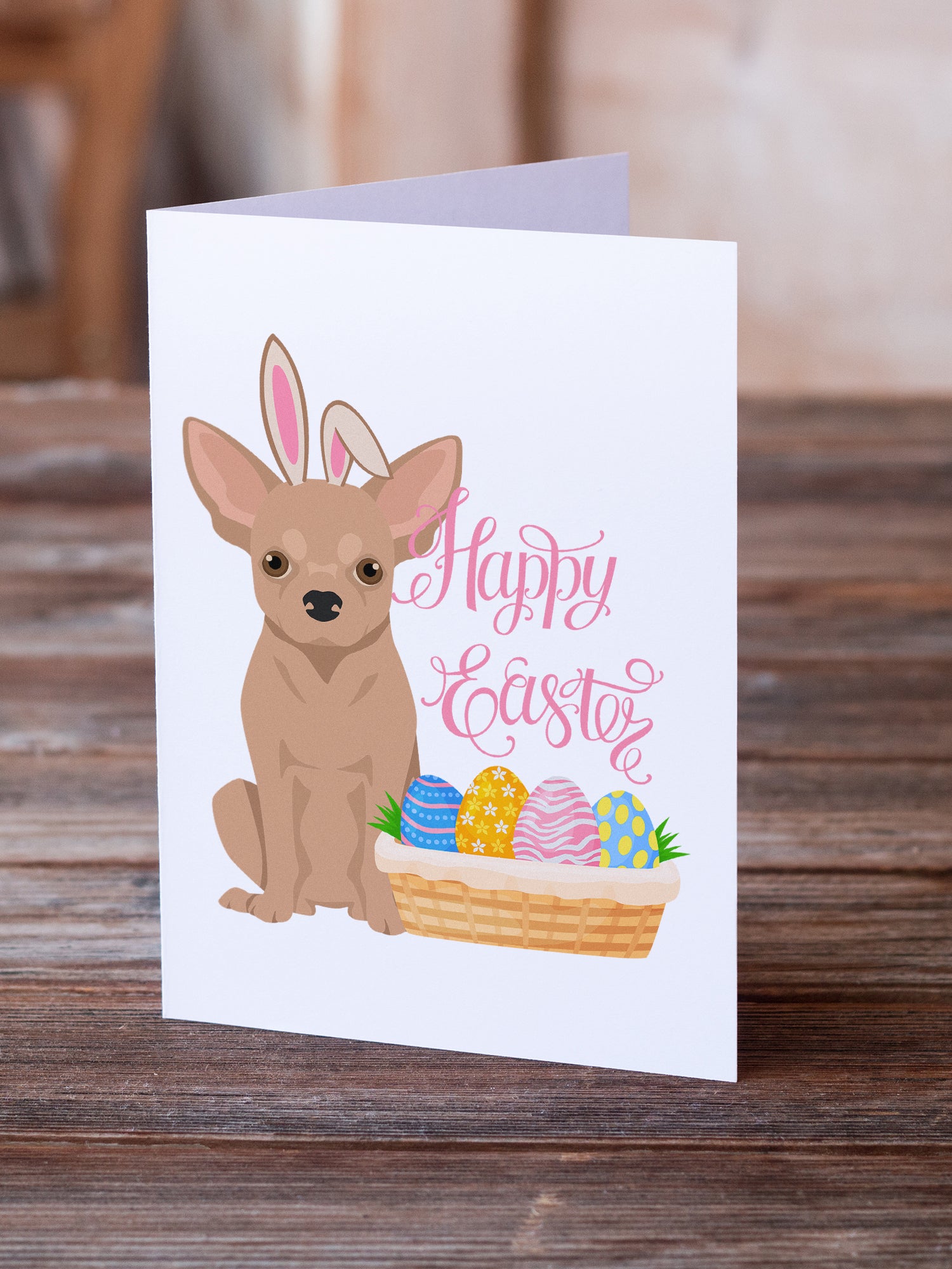 Cream Chihuahua Easter Greeting Cards and Envelopes Pack of 8 - the-store.com