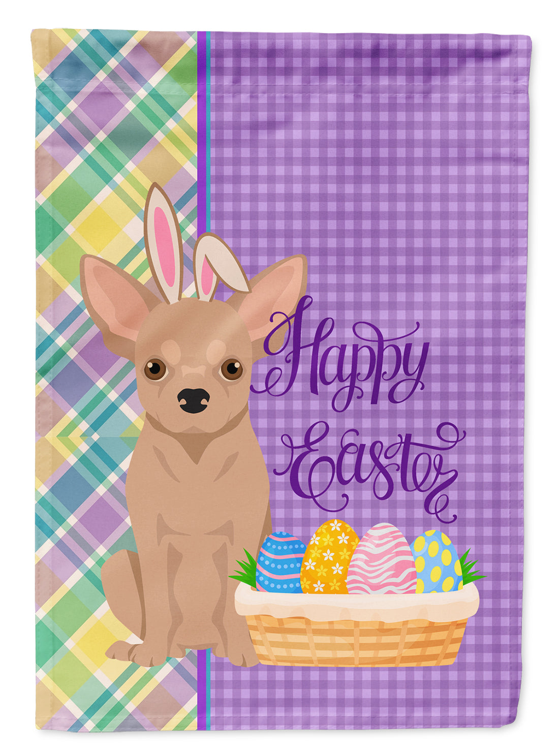 Cream Chihuahua Easter Flag Garden Size