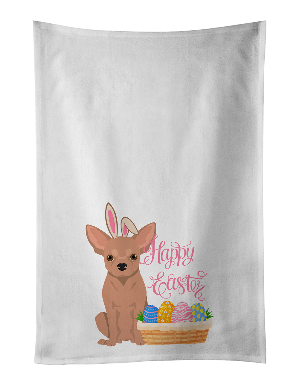 Buy this Cream Chihuahua Easter White Kitchen Towel Set of 2 Dish Towels