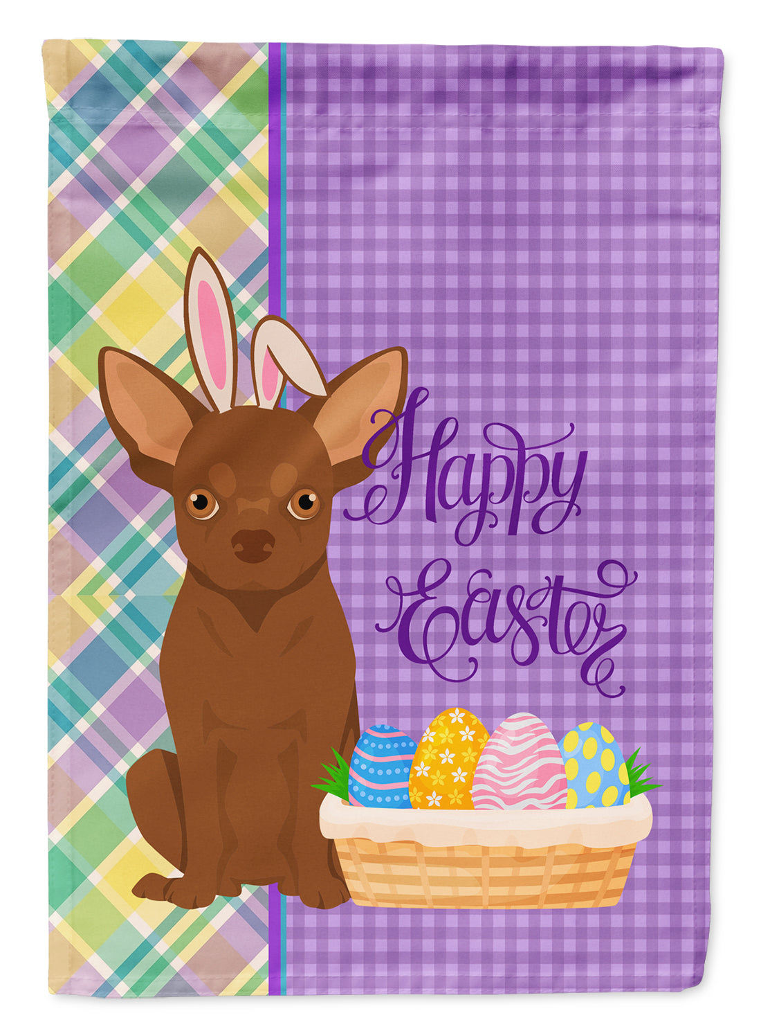 Chocolate Chihuahua Easter Flag Garden Size  the-store.com.