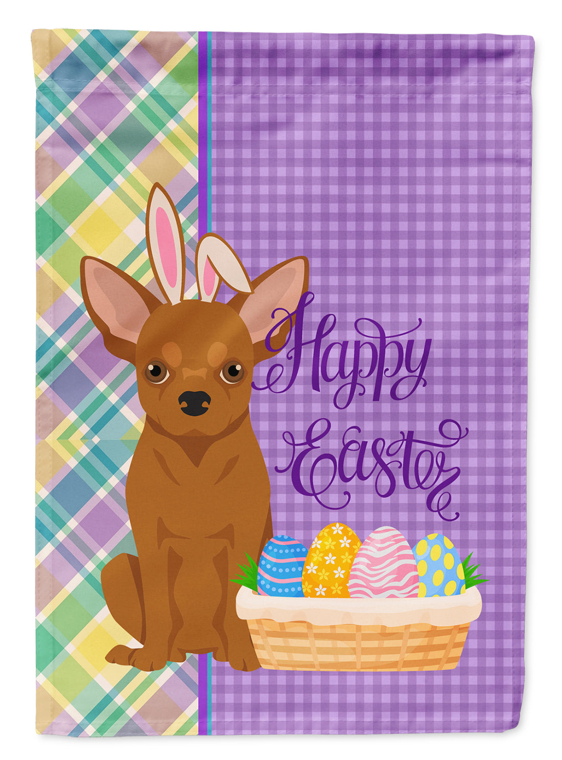 Red Chihuahua Easter Flag Garden Size