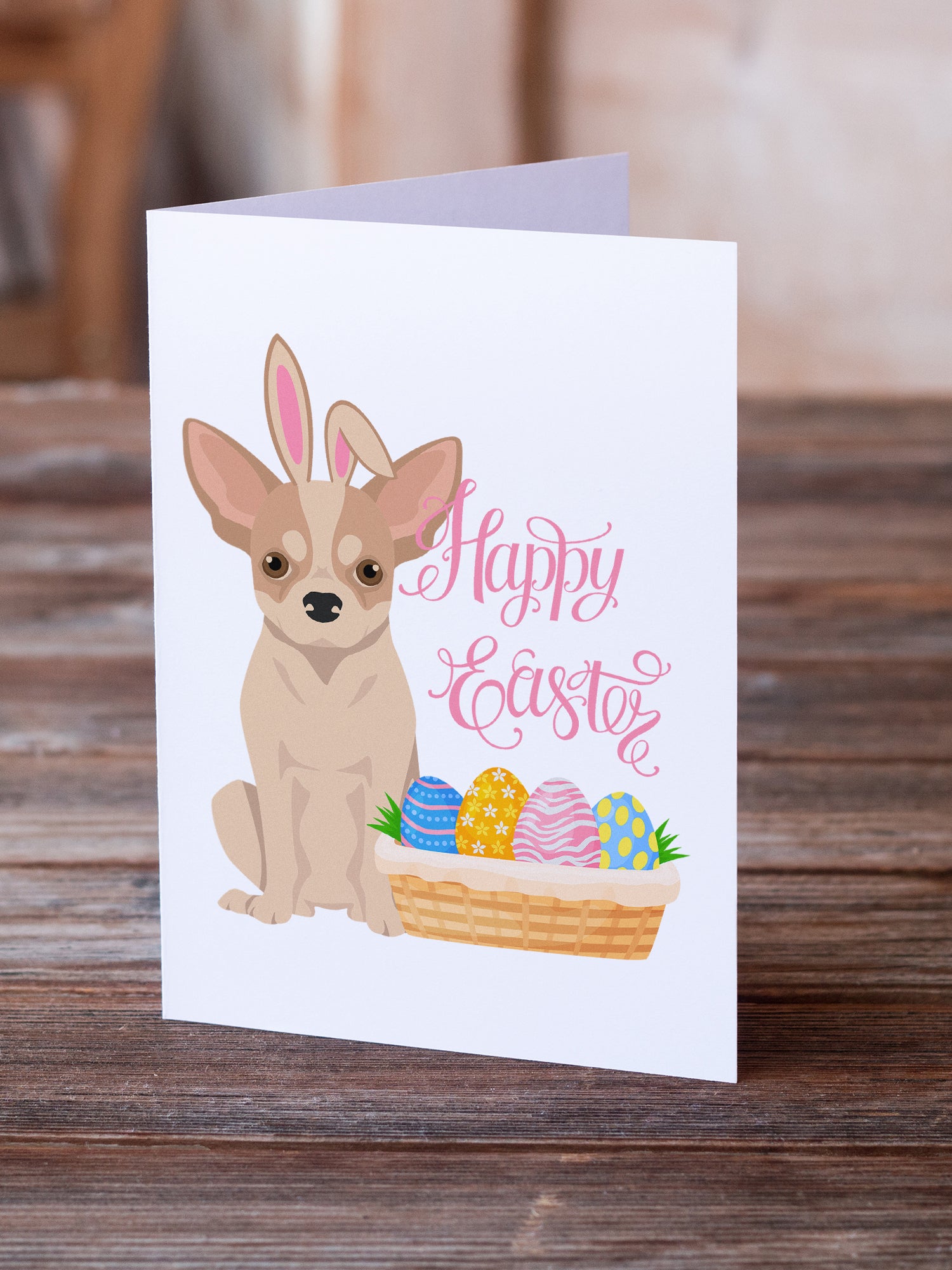 Buy this Fawn and White Chihuahua Easter Greeting Cards and Envelopes Pack of 8