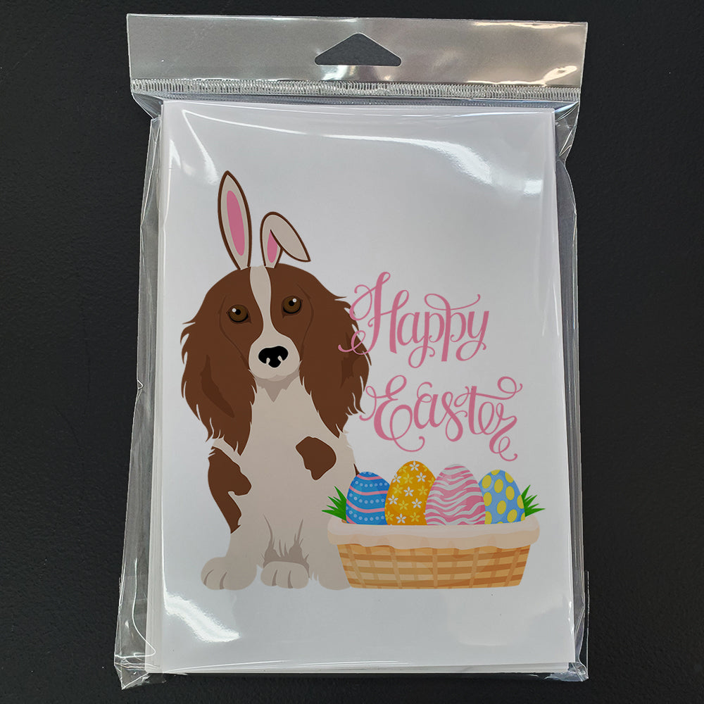 Longhair Red Pedbald Dachshund Easter Greeting Cards and Envelopes Pack of 8 - the-store.com