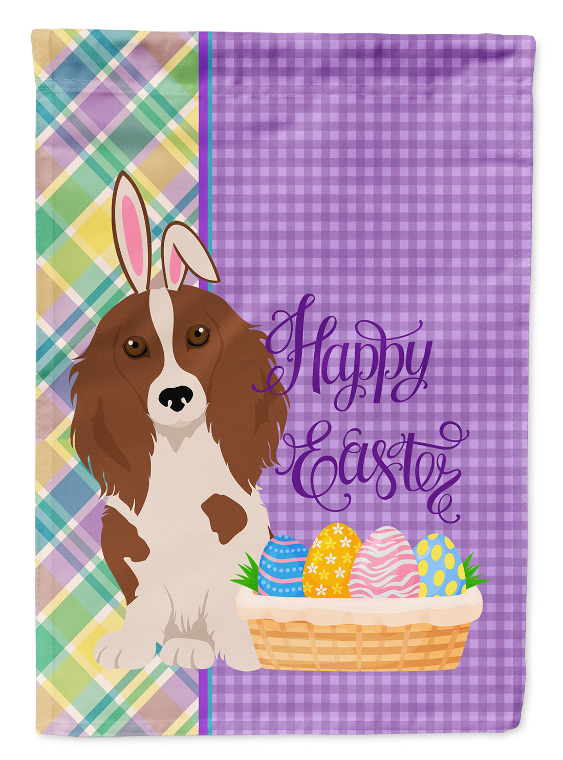 Longhair Red Pedbald Dachshund Easter Flag Garden Size  the-store.com.