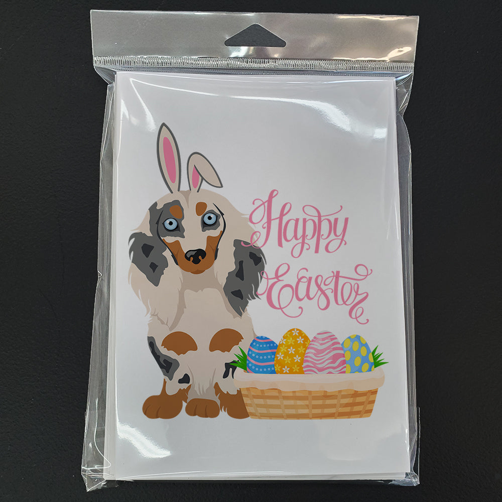 Caroline's Treasures Longhair Cream Dapple Dachshund Easter Greeting Cards - Blank Note Cards – 8-Pack of Artist-Designed Cards with Envelopes