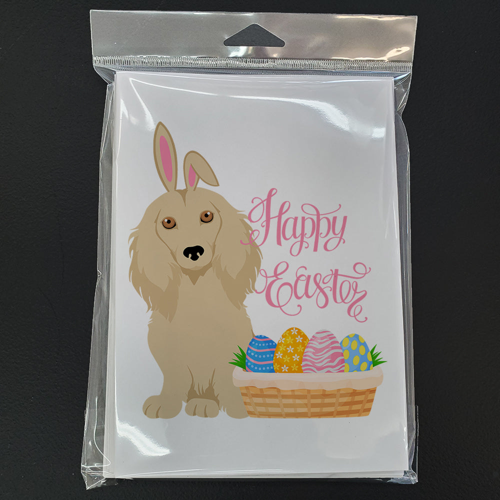 Longhair Cream Dachshund Easter Greeting Cards and Envelopes Pack of 8 - the-store.com