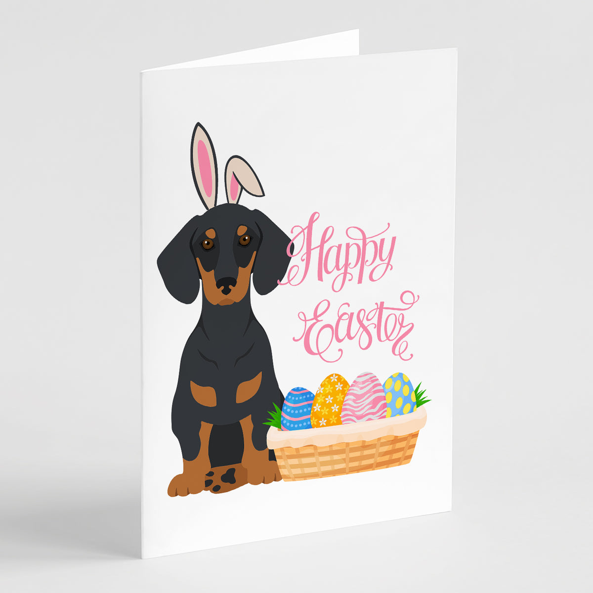Buy this Black and Tan Dachshund Easter Greeting Cards and Envelopes Pack of 8