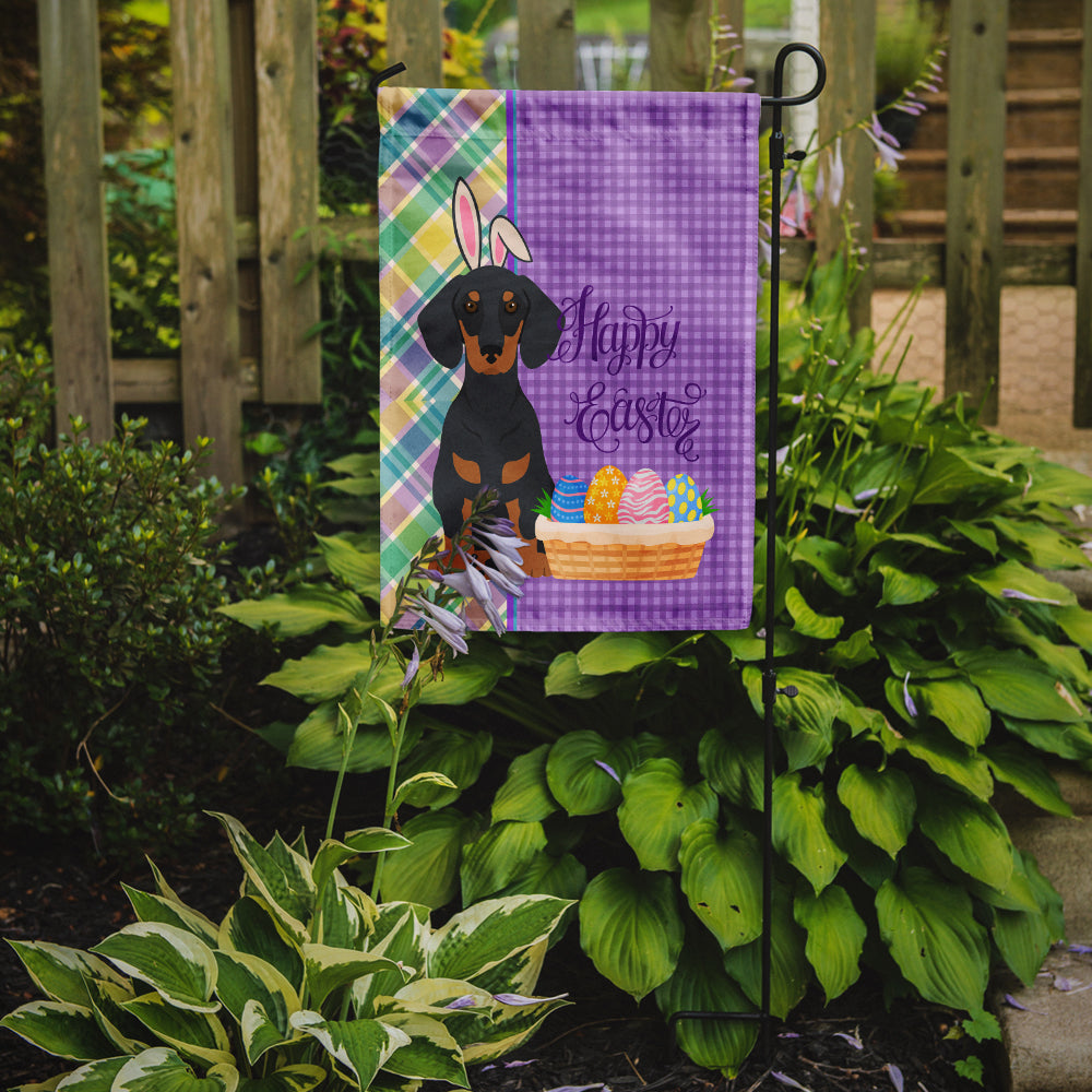Black and Tan Dachshund Easter Flag Garden Size