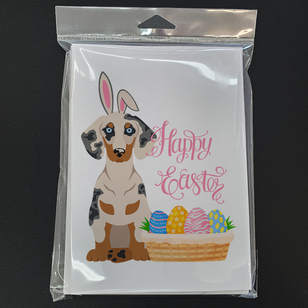 Cream Dapple Dachshund Easter Greeting Cards and Envelopes Pack of 8 - the-store.com