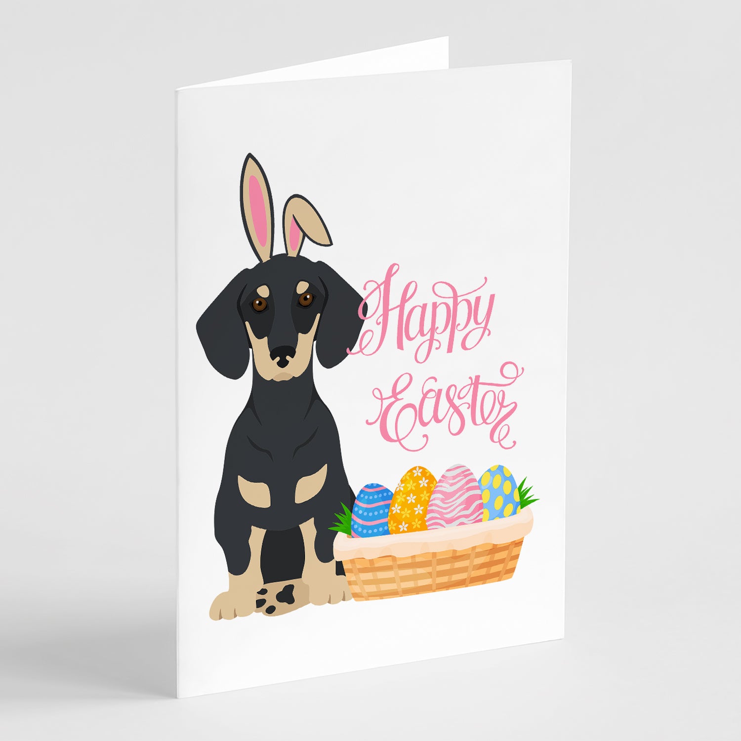 Buy this Black and Cream Dachshund Easter Greeting Cards and Envelopes Pack of 8