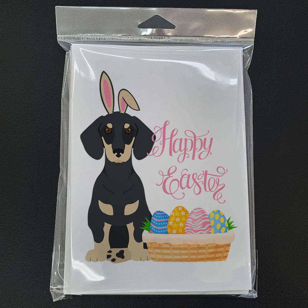 Caroline's Treasures Black and Cream Dachshund Easter Greeting Cards - Blank Note Cards – 8-Pack of Artist-Designed Cards with Envelopes