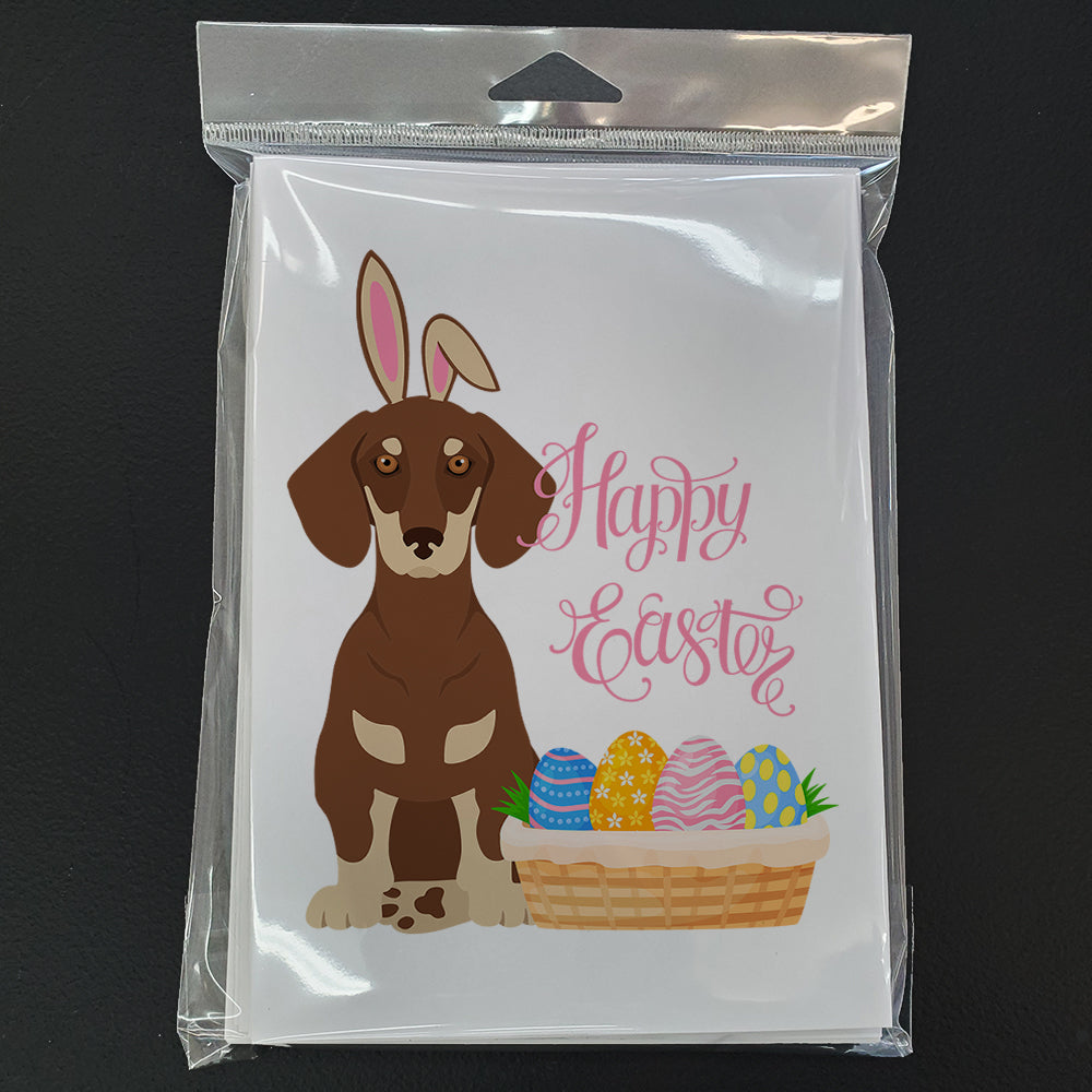 Chocolate and Cream Dachshund Easter Greeting Cards and Envelopes Pack of 8 - the-store.com