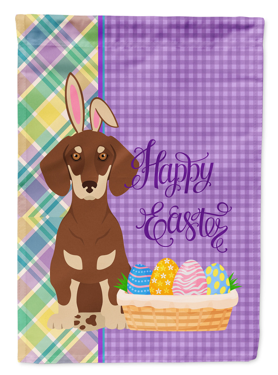 Chocolate and Cream Dachshund Easter Flag Garden Size  the-store.com.