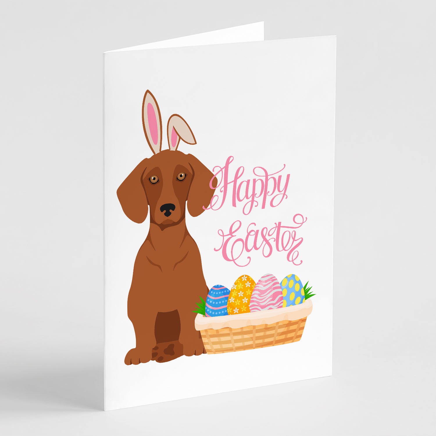 Buy this Red Dachshund Easter Greeting Cards and Envelopes Pack of 8
