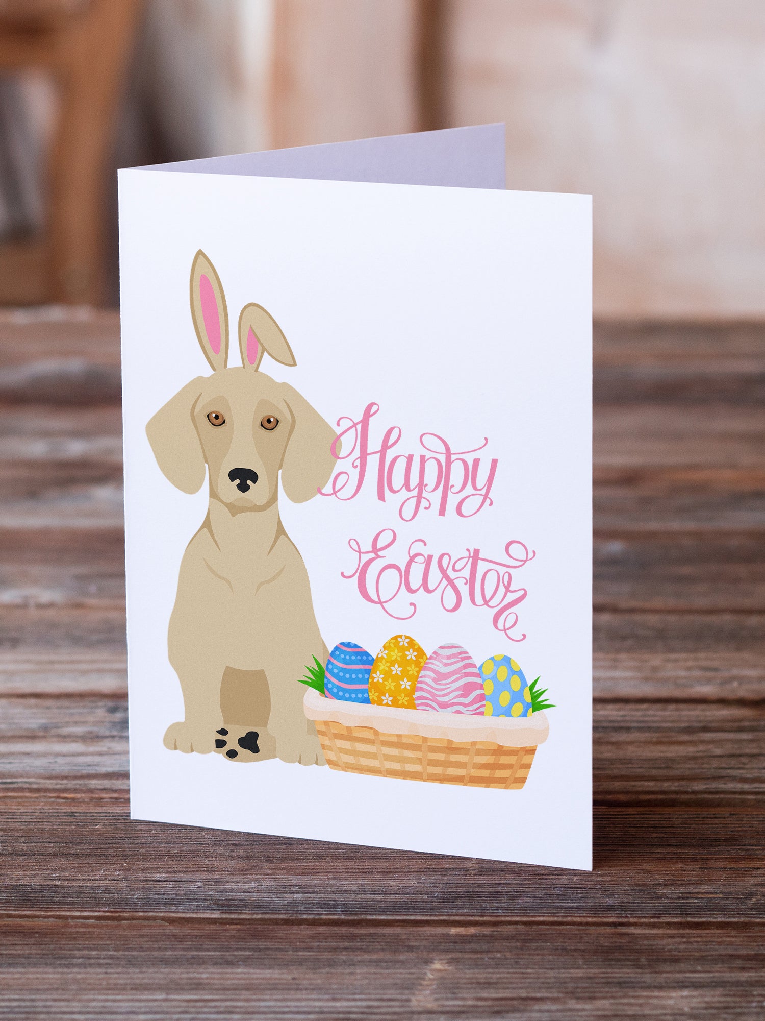 Cream Dachshund Easter Greeting Cards and Envelopes Pack of 8 - the-store.com
